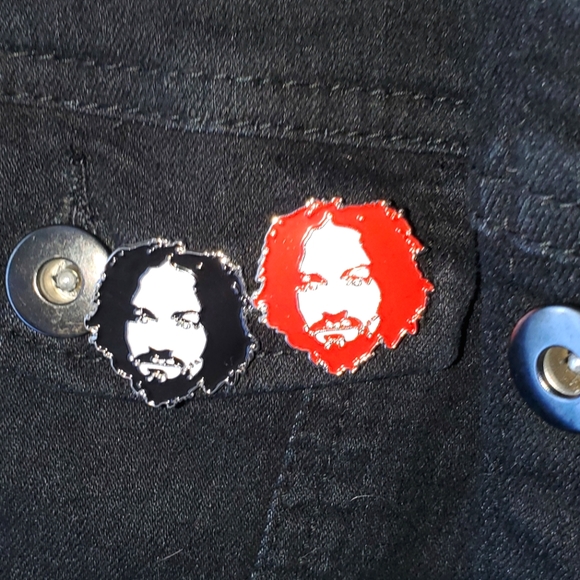 COPY - Charles Manson pin - BLACK - Picture 1 of 2